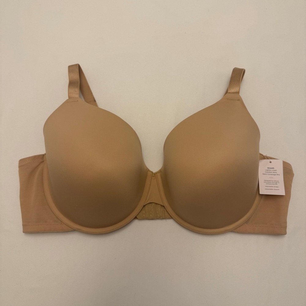 NWT Auden, Comfort Wire Lightly Lined Demi Bra 44DD, Tan